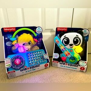 🆕 PAIR! Fisher-Price Link Squad 🔗 A to Z Yak and Jam & Count Panda